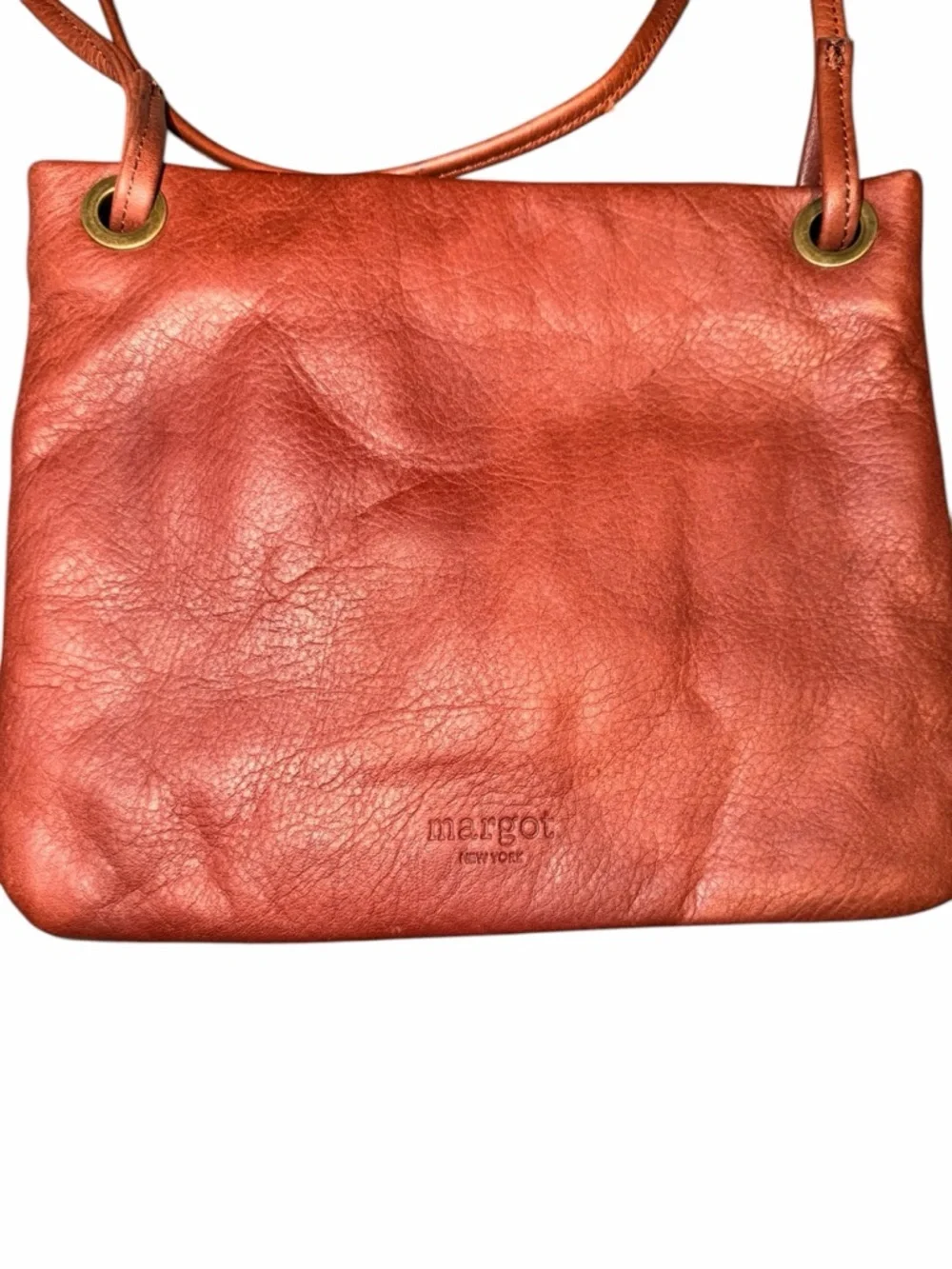 margot Leather Crossbody in Copper Red with Gold Hardware - Picture 2 of 6